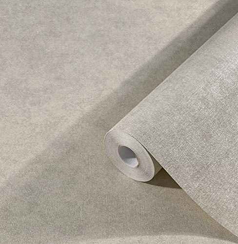 marburg Tapete Grau Greige Silber Uni für Wohnzimmer Schlafzimmer oder Küche Made in Germany Premium Qualität 32426