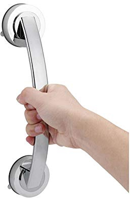 Barra a ventosa per il bagno, maniglia antiscivolo per la sicurezza, corrimano per doccia con impugnatura super ventosa per porta, finestra, armadietto, argento