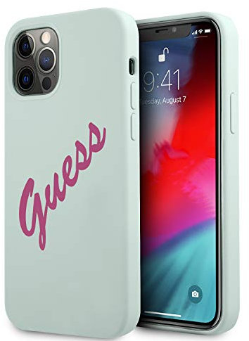 Guess Hardcase Silicone Vintage Case for GUHCP12LLSVSBF iPhone 12 Pro Max 6.7 Inches Blue Fuchsia