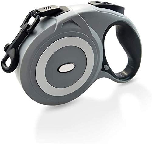 CRMY Roll-Leine Einziehbare Ausziehbare Hundeleine, Aktive Hunde bis 40-50kg mit einem großen Radius von 8/5m,Verwicklungsfrei 360 mit Rutschfesten Griffen Hundegurt (Color : Grey, Size : 8M)