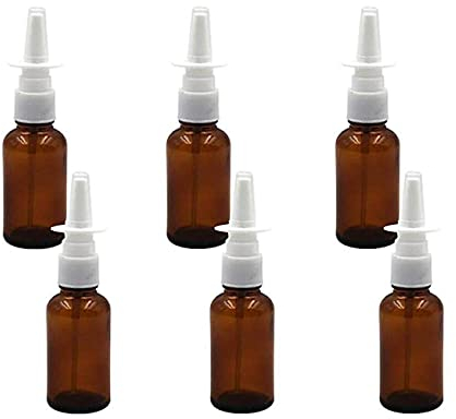 6PCS 10ml/0.34oz Bernstein Leere Nasenspray Flaschen Nachfüllbare Feine Nebelsprüher Reise Container Fläschchen Kosmetische Speicher Container Flaschen