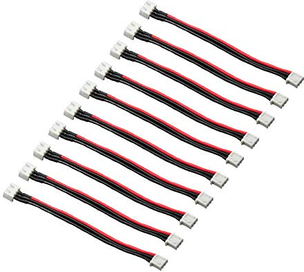 LINSYRC 10PCS 2S 3-Pin JST XH Male to Female Connector Plug Lipo Balance Extension Lead with 15CM 22AWG Silicone Wire (2S)