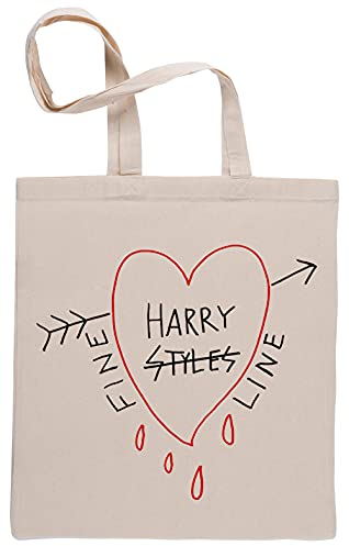 Harry Fine Line Heart Wiederverwendbar Baumwolle Beige Einkaufstasche Reusable Cotton Shopping Bag