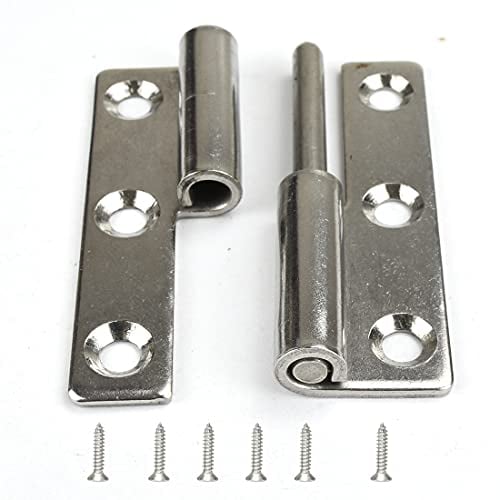 2 bisagras de elevación pequeñas con junta deslizante para puerta de tapa derecha, 7,6 cm de largo, 6 agujeros