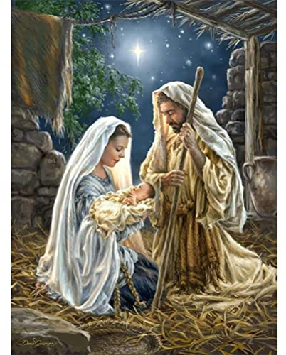 Meecaa Religion Maria Baby Jesus Gläubige Diamant-Malerei-Set mit Werkzeugen, 5D, Kreuzstich, Diamant-Mosaik, Kunsthandwerk, 30 x 40 cm (Maria)