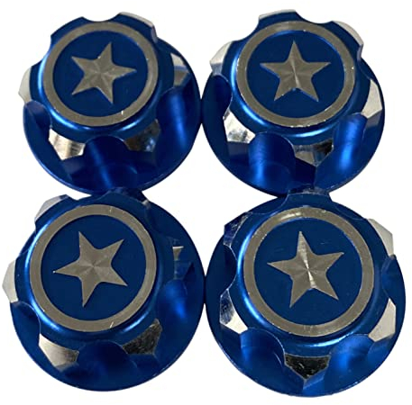 RcLady | Radmuttern Set 17mm kompatibel für Traxxas Xmaxx/ERevo/Summit - TRX7758T - TRX7758G -TRX7758A -TRX7758R -TRX5353 (Blau Metallic)