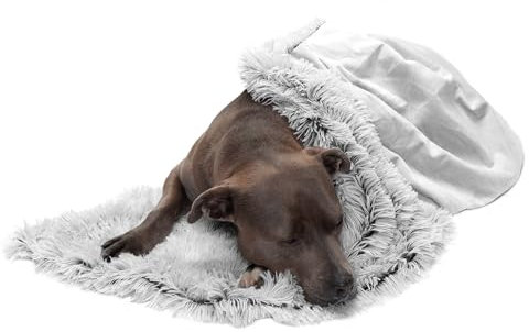 Furhaven Large Waterproof Calming Plush Long Faux Fur & Velvet Dog Blanket, Washable - Mist Gray, Large