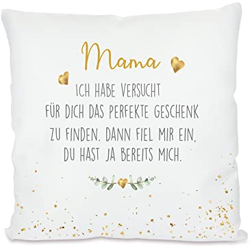 Manufaktur Liebevoll I Mama Geschenk Kissen Spruch Kissenbezug Dankeschön Muttertag Geburtstag Weihnachten (Kissenbezug Mama, ich Habe versucht...)