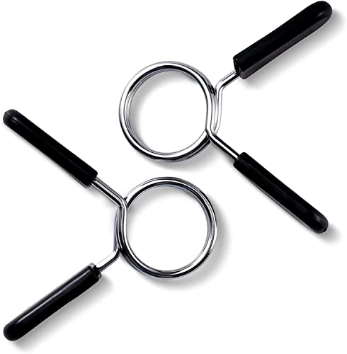 MuscleForge® Federverschlüsse 25mm, 2 Stück Hantelverschlüsse für Standard Lang- und Kurzhantel, Schnellmontage, Hantelklemmen für Hantelstange 25mm