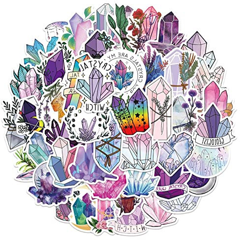 AUCEKO 50 Stück Kristall Aufkleber Pack Crystal Sticker Set wasserdichte Vinyl Sticker für Laptop Kinder Autos Motorrad Fahrrad Skateboard Gepäck Koffer Computer Aufkleber Graffiti Decal