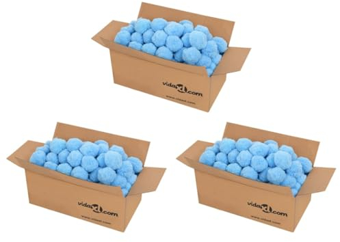 vidaXL Pool Filterkugeln Antibakteriell, Filterbälle für Schwimmbad Pool, Poolfilter mit effizienter Reinigung, Poolreiniger wiederverwendbar Filteranlage Sandfilter, Blau 2100 g Polyethylen