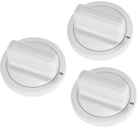 sourcing map 3 Pcs Timer Control Knob WE01X10160 White Dryer Knob Washer Replacement Part