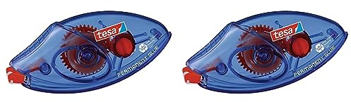 Tesa Roller Colla Monouso Permanente ecoLogo - Rullo adesivo usa e getta - Applicazione precisa e veloce - Design trasparente ed ecologico - 8,5 m x 8,4 mm (Confezione da 2)