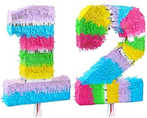 Playflip Pinata Zahl 12 bunt Pastell 12. Geburtstag