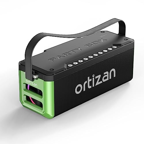 Ortizan 100W Cassa Bluetooth Potente, Altoparlante Impermeabile IPX7, Portatile con Capacità Batteria 12000 mAH, con Luce LED, Wireless 5.3, Bassi Profondi, AUX, TF Card