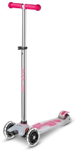MICRO Maxi Deluxe Flux LED | Das ORIGINAL | Kinderroller ab 5 Jahren | Inklusive LED Rollen | transparentes Deck |Direkt vom Hersteller