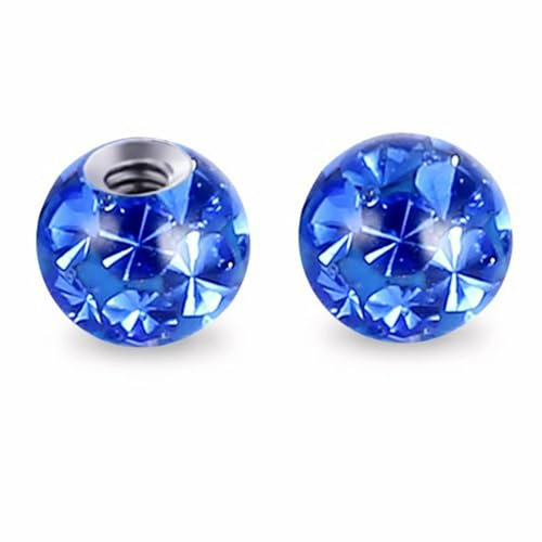 MESKEL 1 Stück Kristall Epoxy Stein Kugel Piercing Zubehör für Ohrring Ohrstecker Nase Tragus Nabel Lippenring