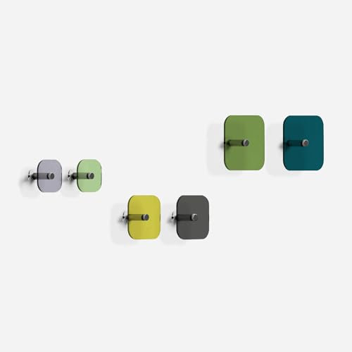 Giallobus - Appendiabiti da Parete - Hello Color 04 - Kit 6 pz - Vetro Acrilico - Kit 6 PCS. - Palette Colours 04 - Ganci attaccapanni e Accessori da Muro Decorativi