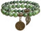 Farfume Bracelet En Pierre Naturelle - Bracelet Perles Naturelles Femme-Ensemble De Deux Bracelets Avec Accessoires Arbre De Vie Et Feuille(Grand 21 cm Épidote (Positivité))