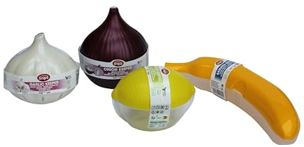 Snips, Set 4 Contenedores de Almacenamiento, Contenedores para Alimentos de Limón, Cebolla, Ajo y Plátano, Made in Italy, Bpa Free