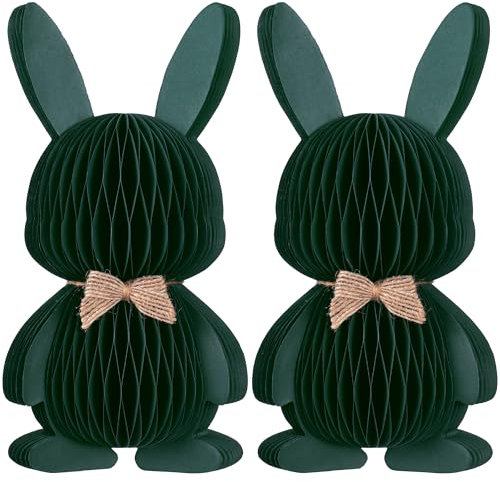 KI Store Papier Hase Osterhase Ostern Feier Party Deko Geburtstag Kinder Erwachsene Bunny Osterdeko Babyparty (Grun, 20cm)