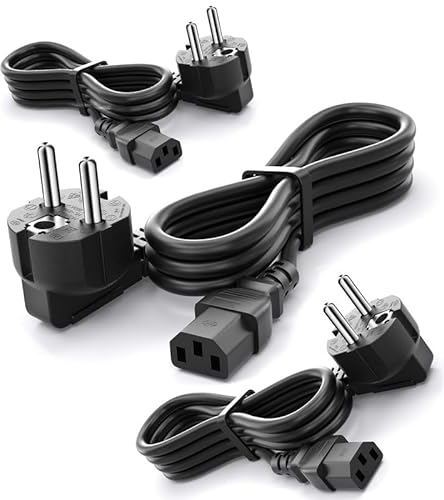 (3 pezzi 3 m) cavo di alimentazione a 3 poli, CYD Power Cable C13 250 V 10 A, cavo di alimentazione Compatibile con Philips TV Samsung LG spina di alimentazione Monitor LG HP Samsung