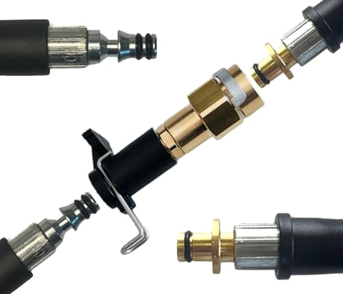 M&M Smartek Raccord de Tuyau Haute Pression Compatible avec Les raccords Karcher 10 mm HD HDS sur Parkside Black&Decker jusqu'à 160 Bar / 60 °C
