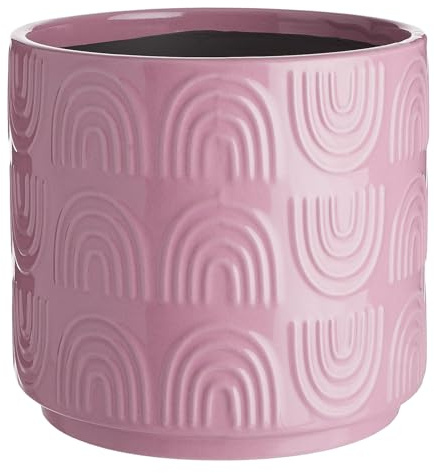 BUTLERS Übertopf Pflanzentopf Pastelloptik Steingut - RAINBOW - | Farbe Pink - ø14 x H13 cm - Blumenübertopf für Zimmerpflanzen & Kräuter - Pflanztopf für Schlafzimmer & Balkon