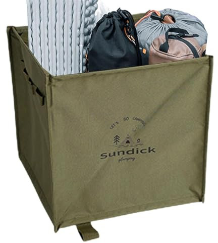 Garden Waste Bag, Camping Waste Bin, Square Collapsible Camping Canister - Integrated Storage Net Recycling Container for Yard, Lawn, Patio and Garden
