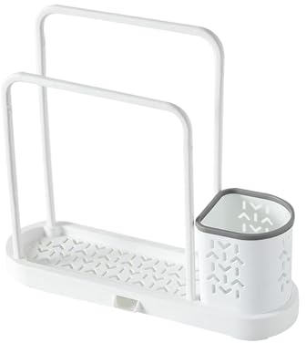 Kitchen Rag Stand Dishcloth Rack Dishcloth Drying Rack Dish Cloth Towel Holder Rag with Drain Tray Rag Rack Dishcloth Hanger