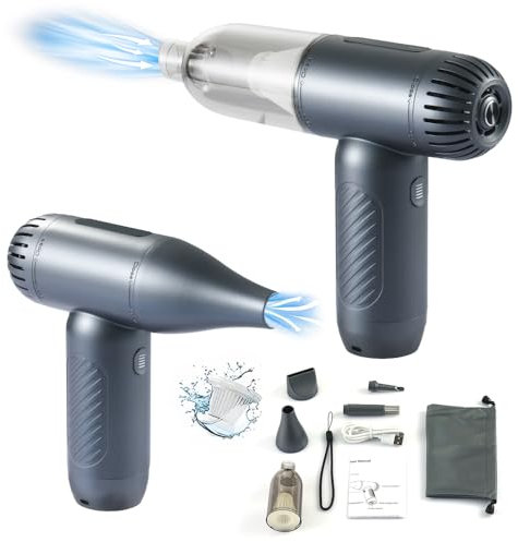 Redlution Small Car Vacuum Cordless, Mini Handheld Vacuum,Suction,3 in 1 Portable Vacuum Cleaner & Air Duster & Pump,Mini Car Vacuum Cleaner Rechargeable,Hand for Car,Home,Office