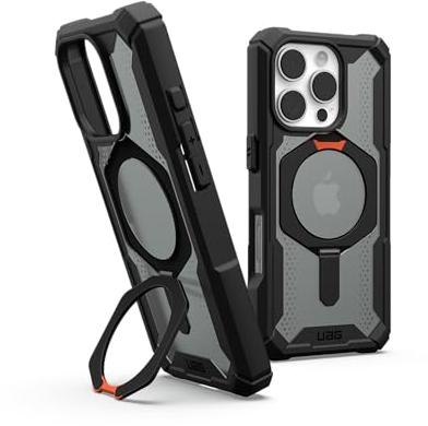 URBAN ARMOR GEAR UAG Designed for iPhone 16 Pro Case 6.3 Plasma XTE - Compatible with MagSafe Charging & Kickstand Rugged Shockproof Anti-Slip Military Grade Protective Cover, Black/Orange