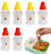 banjiabb 6 Stück Mini Maggi Fläschchen 25ml,Ketchup Trinkflasche, Saucenflasche,Ketchup Spender,Ketchup Flasche,Dressing Flasche,für Ketchup,Senf,Mayo,heiße Soßen,Olivenöl,für Zuhause & Restaurant