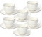Tognana Fascetta Oro Pack of 6 Tea Cups with Saucer, Porcelain, White