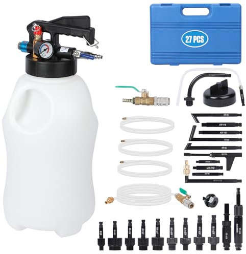 qpkung 10 - Liter - Getriebeflüssigkeitspumpenset, manuell ATF - Füllsystemset mit 27 Stück Automatikgetriebeflüssigkeits - ATF - Fülladaptern, Auffüllsystem - Dosierer - Extraktor.