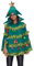 Felcia Weihnachtsbaum-Poncho-Kostüm für Erwachsene, niedlicher Schleife, Ball-Dekor, Kapuzenumhang, Umhang für Mottoparty, Cosplay-Kostüm (A-Grün, M)
