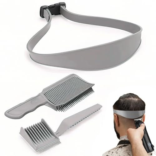 Degrader Cheveux Homme, 3 Pcs Guide De Coupe De Cheveux Réglable, Bande De Coupe De Cheveux En Silicone, Set De Barber Fade Peignes, Peigne Degrade Homme, Pour Les Coupes De Cheveux