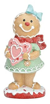 Generisch Figur Lebkuchen Mädchen Lebkuchenmännchen 23 cm hoch Deko Figuren Weihnachtsdeko Weihnachten Dekoration