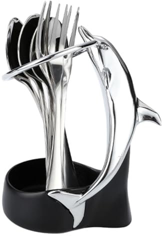 OKUMEYR 1satz Delfin-form Besteckhalter Und Löffel Praktisches Küchenzubehör Für Stilvolle Tischdekoration Und Essvergnügen