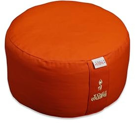 Generisch Außenbezug | Ersatzbezug für Yogakissen - Rundkissen 1-TLG | Kordelzug Ø30 cms x10cms - Orange