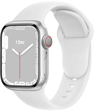 DONEGANI C1B per Cinturino Apple Watch 40mm 44 mm 46mm 42mm 45mm 41mm 38mm 49mm Se Ultra 2 Serie 10 9 8 7 6 5 4 3 Band Bracciale Sport Silicone, Bianco