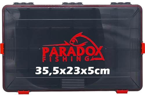 Paradox Fishing wasserdichte Köderboxen I Box L 35,5x23x5cm I Angelbox Köderbox Angeln Angelkoffer groß Tackle Box Angeln Angelkasten - für Angelzubehör