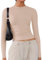 ARCFEETORY Women's Soft Long Sleeve Shirts Crew Neck Tops Basic Tees Stretchy Going Out Crop Tops Y2K Slim Fit T-Shirts Apricot M