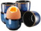 Caossuixin Eierbecher Keramik 6er Set, Hochwertige Keramik mit Glänzender Oberfläche, Eierhalter Geschirr mit Zierendem Farbrand, für alle Eigrößen, Blaues Design mit Farbverlauf