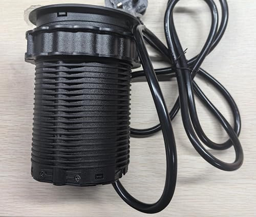 Versenkbare Steckdose mit USB C PD 75W, Einbausteckdose mit 15W Kabelloses Ladegerät, 4 Fach Versenkbare Tischsteckdose für Arbeitsplatte Küche, 1,8M Kabel, Schwarz