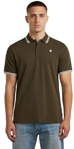 G-Star Herren Dunda Slim Stripe Poloshirt Polo Shirt, Braun (Wren D17127-5864-h336), XXL EU