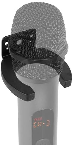 Geekria for Creators Microphone Wall Mount Holder, Wired and Wireless Mics Storage Hanger, Space-Saving Design for Home, Office, Recording Studio, Easy Installation (Black)