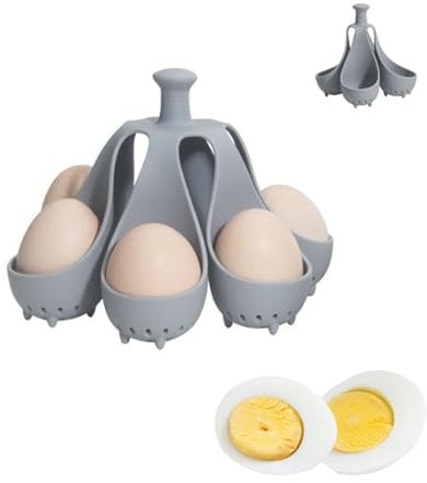 Silicone Egg Boiler Rack, Freestanding Egg Boiler, Egg Cooker, Hard Boiled Egg Boiler, Holds 4/6 Eggs, Silicone Egg Boiler Egg Holder Kitchen Gadget (6 eggs)