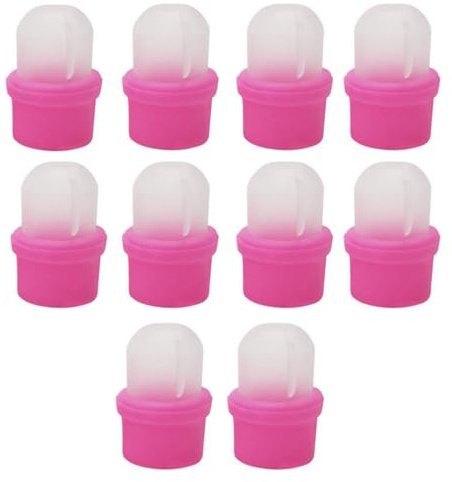 Yinhing Tragbare Nagel-Soaker, Nagellackentferner, Acryl-UV-Gel-Nagelkappen-Artikel, 10 Stück, Rosa Kunststoff, Praktisch für die Künstliche Nagelentfernung und Nagelbehandlung