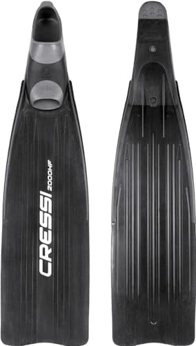 Cressi Gara Pinne Lunghe per Apnea/Immersioni Alte Prestazioni, Argento (2000 HF Nero), 46/47